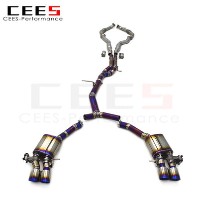 CEES Performance Titanium Valvetronic Muffler Exhaust Pipes for Audi S4/S5 B9 3.0T 2019-2023 Full Catback Tuning Exhaust Escape