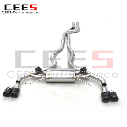 CEES Performance Valved Exhaust Catback Muffler For BMW X3/X4 M40i 3.0T 2016-2023 Car Exhaust Pipe Stainless Steel Escape