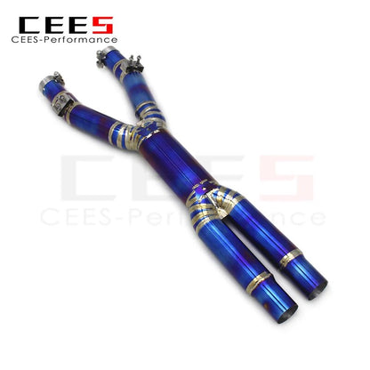 CEES Racing Titanium Exhaust X Pipe For Ferrari California 4.3 2009-2014 Car Exhaust System Exhaust middle pipe