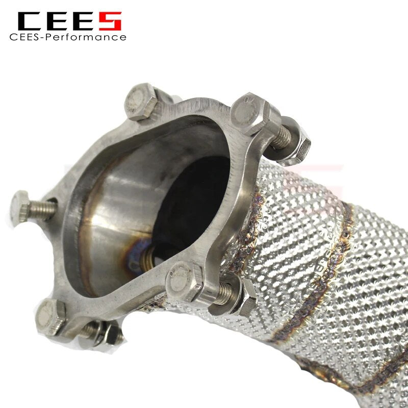 CEES SS304 Performance Exhaust Downpipe For Audi S8 4.0T 2013-2016 tuning Car Exhaust System Catless downpipe without catalyst