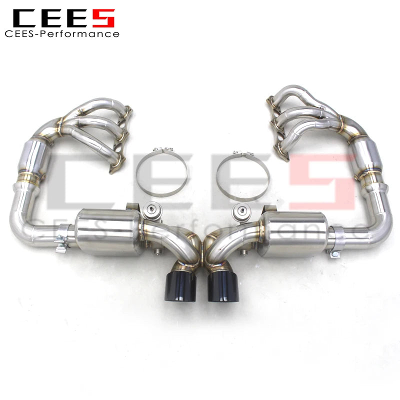 CEES SUS304 Catback Exhaust with catted Manifold For Porsche 911 991/991.1 GT3 3.8L 475 PS 2010-2019 Tuning auto Exhaust pipe