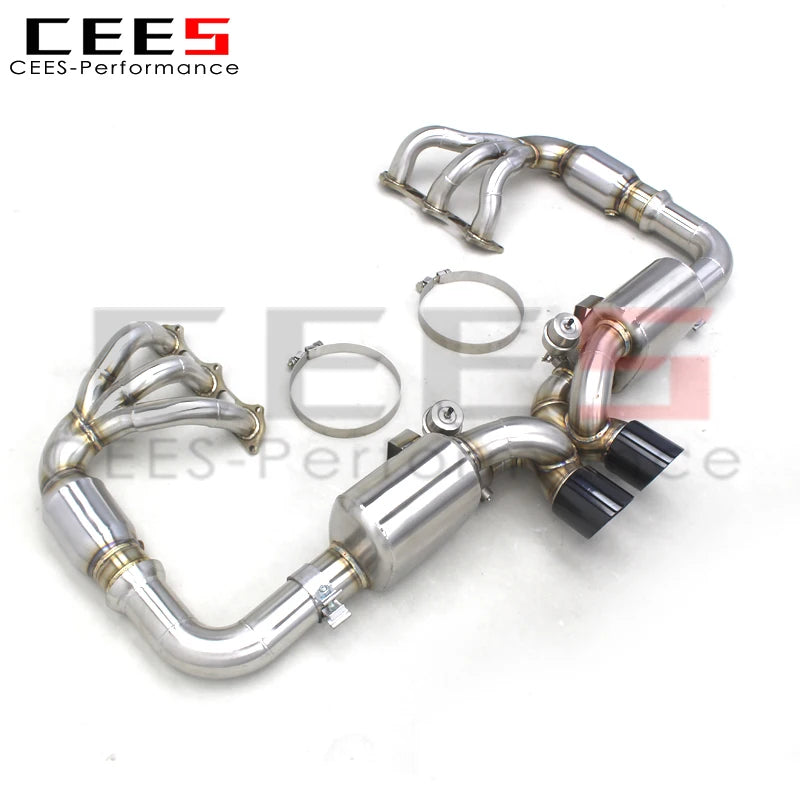 CEES SUS304 Catback Exhaust with catted Manifold For Porsche 911 991/991.1 GT3 3.8L 475 PS 2010-2019 Tuning auto Exhaust pipe