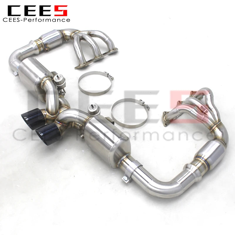 CEES SUS304 Catback Exhaust with catted Manifold For Porsche 911 991/991.1 GT3 3.8L 475 PS 2010-2019 Tuning auto Exhaust pipe