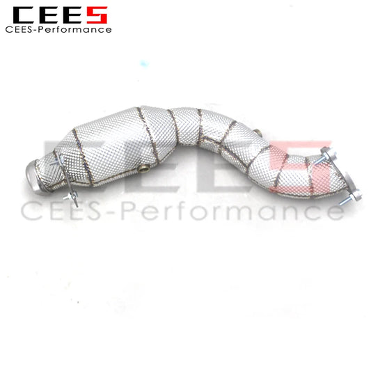 CEES SUS304 Upgrade Catted Downpipe with catalyst For Mercedes-Benz E250/E300 W212 1.8T 2009-2012  Heat shield Exhaust Pipe