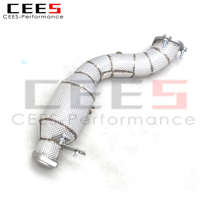 CEES SUS304 Upgrade Catted Downpipe with catalyst For Mercedes-Benz E250/E300 W212 1.8T 2009-2012  Heat shield Exhaust Pipe