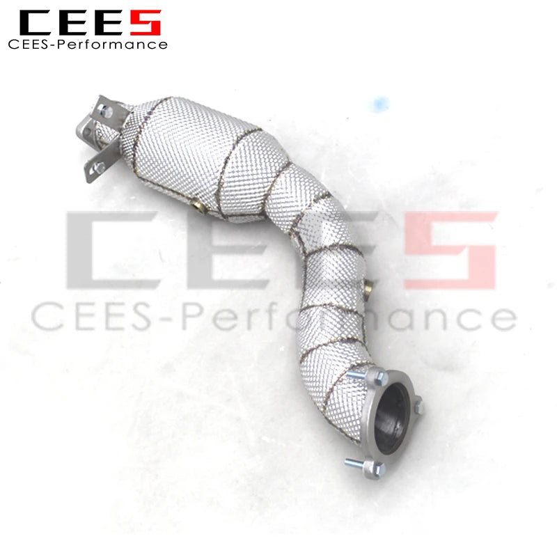 CEES SUS304 Upgrade Catted Downpipe with catalyst For Mercedes-Benz E250/E300 W212 1.8T 2009-2012  Heat shield Exhaust Pipe