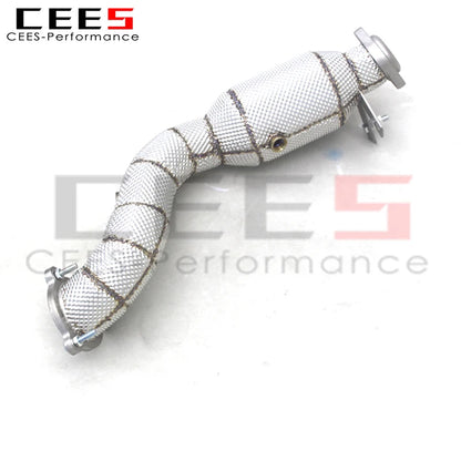 CEES SUS304 Upgrade Catted Downpipe with catalyst For Mercedes-Benz E250/E300 W212 1.8T 2009-2012  Heat shield Exhaust Pipe