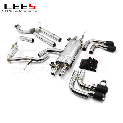 CEES Stainless Steel Catback Exhaust For Audi TT 8G 2.0T 2014-2016 Performance Muffler Exhaust Racing Car Valve Exhaust Systems