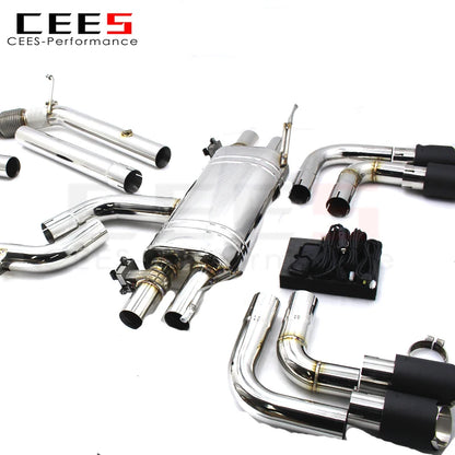 CEES Stainless Steel Catback Exhaust For Audi TT 8G 2.0T 2014-2016 Performance Muffler Exhaust Racing Car Valve Exhaust Systems