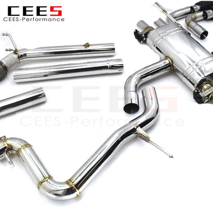 CEES Stainless Steel Catback Exhaust For Audi TT 8G 2.0T 2014-2016 Performance Muffler Exhaust Racing Car Valve Exhaust Systems