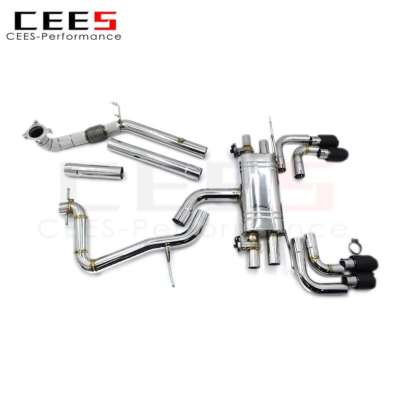 CEES Stainless Steel Catback Exhaust For Audi TT 8G 2.0T 2014-2016 Performance Muffler Exhaust Racing Car Valve Exhaust Systems