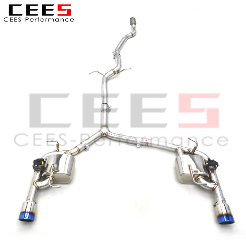 CEES Stainless Steel Catback Exhaust System For Audi A4 B8 2.0T 2013-2016 escape exhaust pipes muffler exhaust