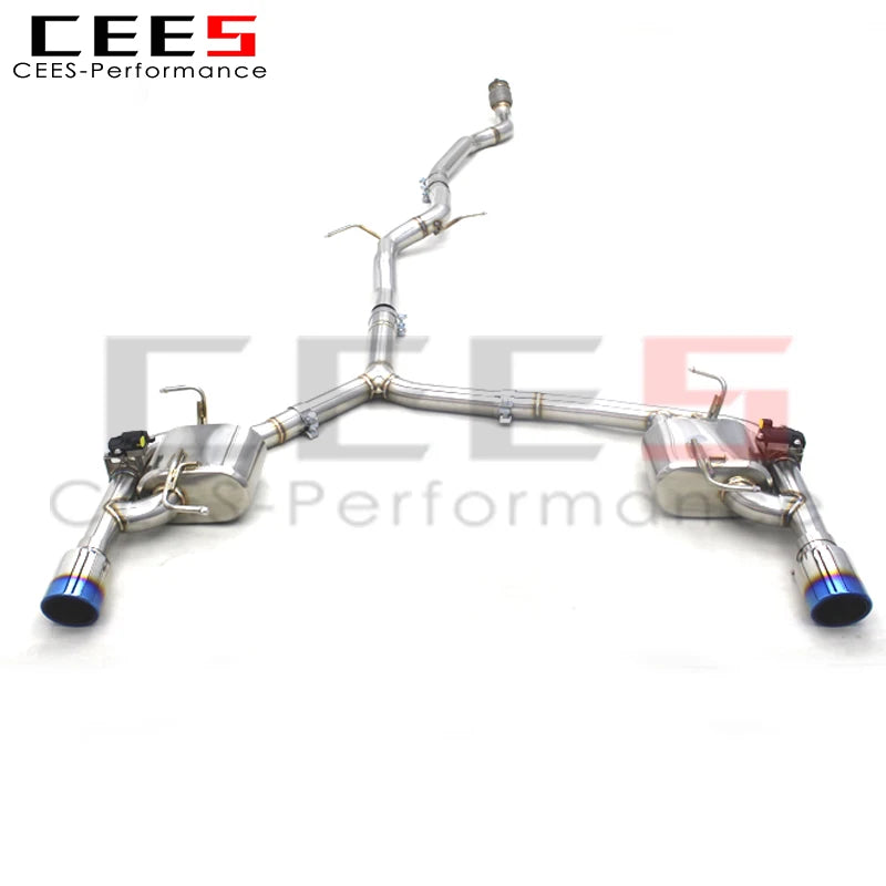 CEES Stainless Steel Catback Exhaust System For Audi A4 B8 2.0T 2013-2016 escape exhaust pipes muffler exhaust