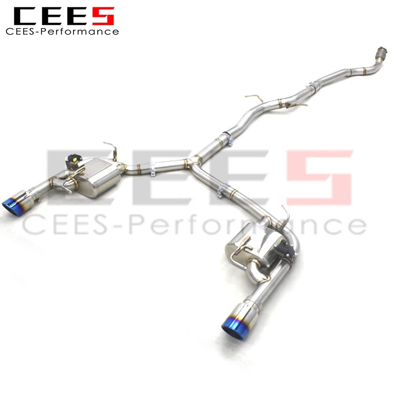 CEES Stainless Steel Catback Exhaust System For Audi A4 B8 2.0T 2013-2016 escape exhaust pipes muffler exhaust