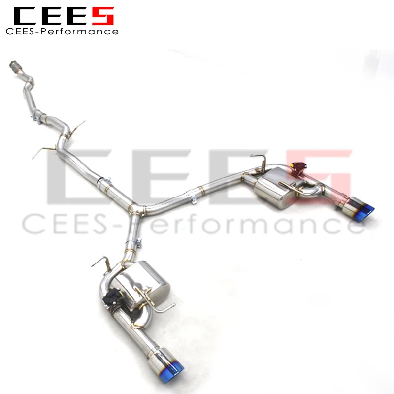 CEES Stainless Steel Catback Exhaust System For Audi A4 B8 2.0T 2013-2016 escape exhaust pipes muffler exhaust