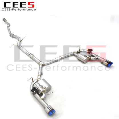 CEES Stainless Steel Catback Exhaust System For Audi A4 B8 2.0T 2013-2016 escape exhaust pipes muffler exhaust