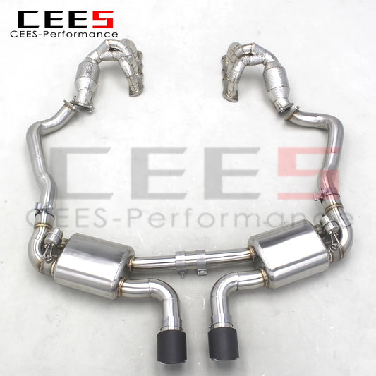 CEES Stainless Steel Exhaust Catback with Insulated Catted Manifold For Porsche 981 Cayman/Boxster 2.7/3.4 2012-2015