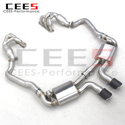 CEES Stainless Steel Exhaust Catback with Insulated Catted Manifold For Porsche 981 Cayman/Boxster 2.7/3.4 2012-2015