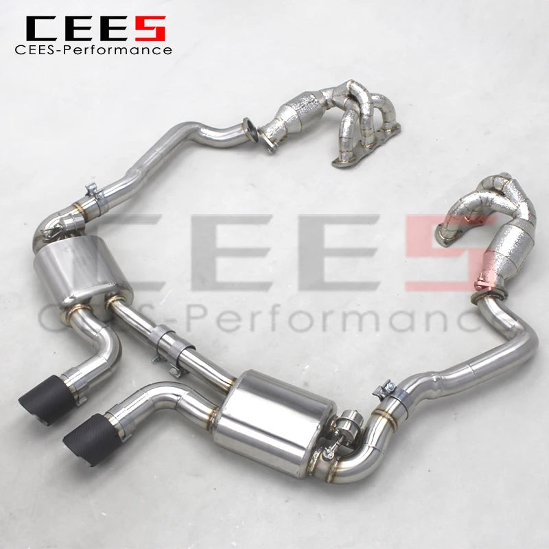 CEES Stainless Steel Exhaust Catback with Insulated Catted Manifold For Porsche 981 Cayman/Boxster 2.7/3.4 2012-2015