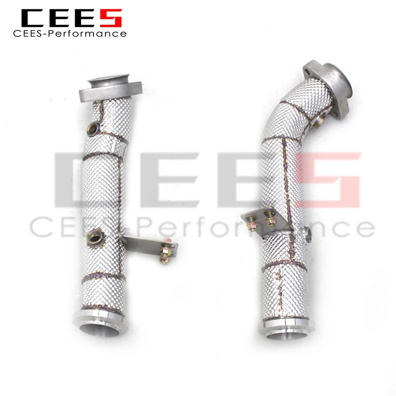 CEES Straight Downpipe For Mercedes-Benz E43 AMG 3.0TT 2016-2018 Stainless Steel Exhaust Downpipe With Heat Shield Exhaust Pipes