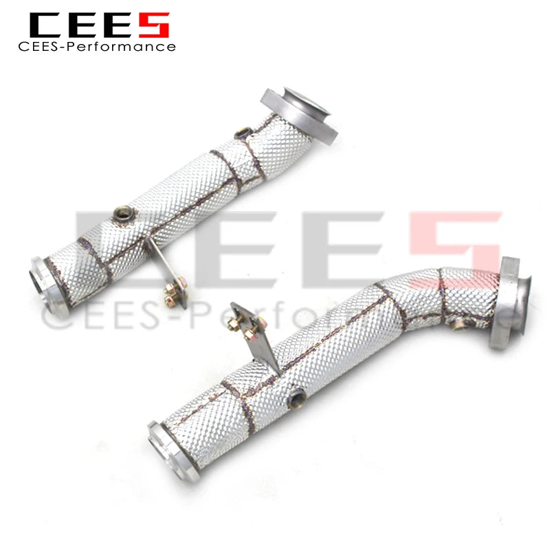 CEES Straight Downpipe For Mercedes-Benz E43 AMG 3.0TT 2016-2018 Stainless Steel Exhaust Downpipe With Heat Shield Exhaust Pipes