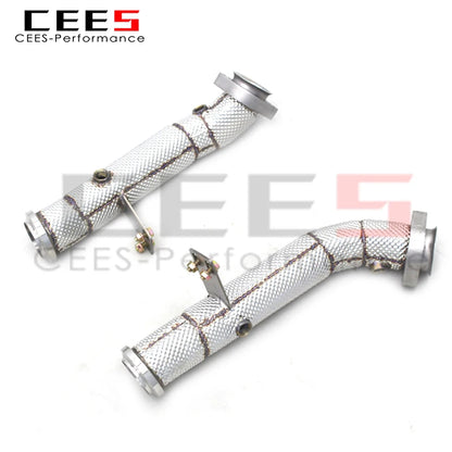 CEES Straight Downpipe For Mercedes-Benz E43 AMG 3.0TT 2016-2018 Stainless Steel Exhaust Downpipe With Heat Shield Exhaust Pipes