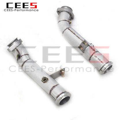 CEES Straight Downpipe For Mercedes-Benz E43 AMG 3.0TT 2016-2018 Stainless Steel Exhaust Downpipe With Heat Shield Exhaust Pipes