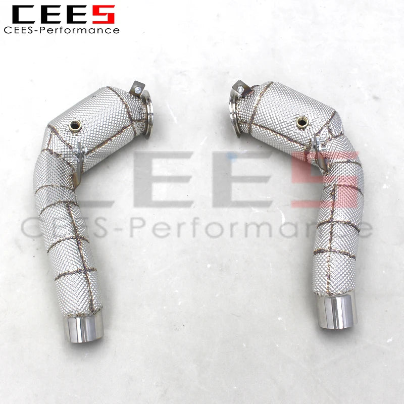 CEES T304 Steel Exhaust catted Downpipe with 100/200/300 Cell Downpipe For BMW M5/M6 F10/F06 4.4T 2012-2016 Tune Exhaust pipe