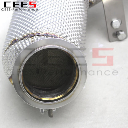 CEES T304 Steel Exhaust catted Downpipe with 100/200/300 Cell Downpipe For BMW M5/M6 F10/F06 4.4T 2012-2016 Tune Exhaust pipe