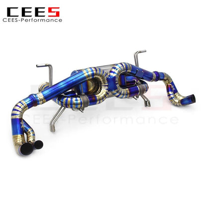 CEES Titanium alloy Automotive performance Exhaust pipe Catback Exhaust For Audi R8 V8 V10 R8 20202-2023 Exhaust valve control