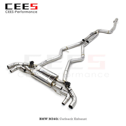 CEES for BMW M340/M340i M440 G22 G23 440i 3.0T 2019-2022 Tuning SS304 Performance Catback Valved Muffler Exhaust Pipe System