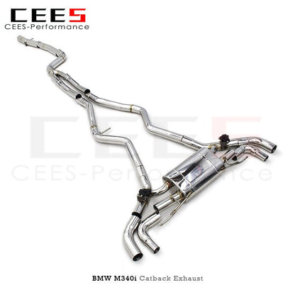 CEES for BMW M340/M340i M440 G22 G23 440i 3.0T 2019-2022 Tuning SS304 Performance Catback Valved Muffler Exhaust Pipe System