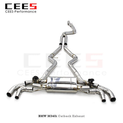 CEES for BMW M340/M340i M440 G22 G23 440i 3.0T 2019-2022 Tuning SS304 Performance Catback Valved Muffler Exhaust Pipe System