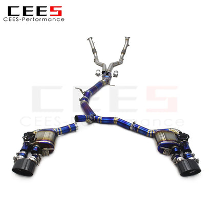 CEES high Performance Titanium Catback Exhaust Valvetronic Muffler pipe For Audi RS4/RS5 B9/B9.5 2.9T 2017-2023 With Black Tip