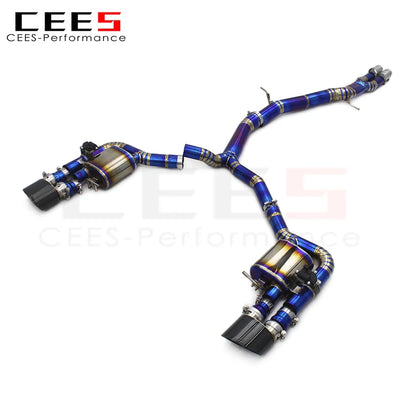 CEES high Performance Titanium Catback Exhaust Valvetronic Muffler pipe For Audi RS4/RS5 B9/B9.5 2.9T 2017-2023 With Black Tip