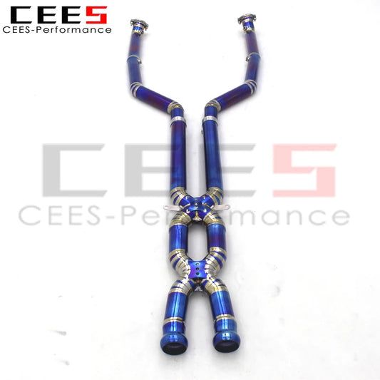 CEES  outlet Titanium alloy High Performance exhaust front middle X pipe for bmw M3 E90 E92 E93 Car exhaust pipes