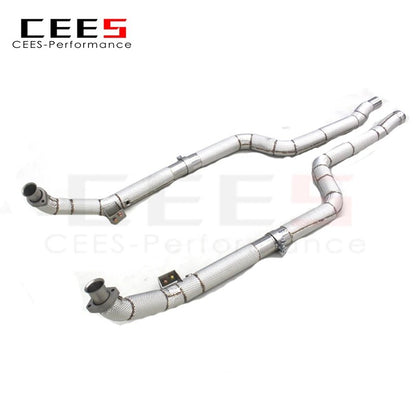 CEES without catalyst Exhaust Downpipe For Mercedes-Benz C63 AMG W204 6.2L 2011-2015 Catalytic converter Exhaust Pipe