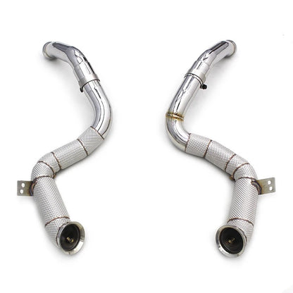 CEES Exhaust System For Mercedes-Benz C63 C63S Headers With Catalyst Test Pipe Converter High Flow Catted Exhaust Downpipe