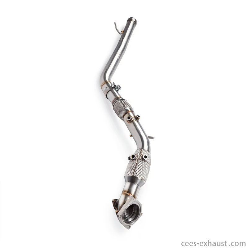 CEES with Free Flow Pipe Exhaust Downpipe for Jeep Wrangler Rubicon JL 2.0T 2018-2020 SS304 Stainless Steel Sport Exhaust System