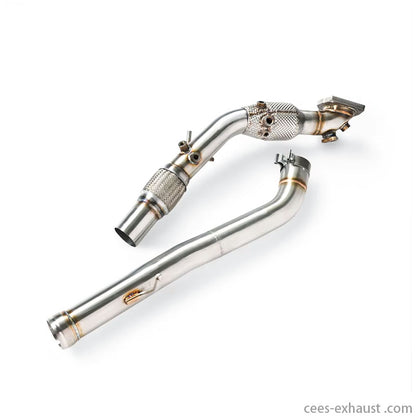 CEES with Free Flow Pipe Exhaust Downpipe for Jeep Wrangler Rubicon JL 2.0T 2018-2020 SS304 Stainless Steel Sport Exhaust System