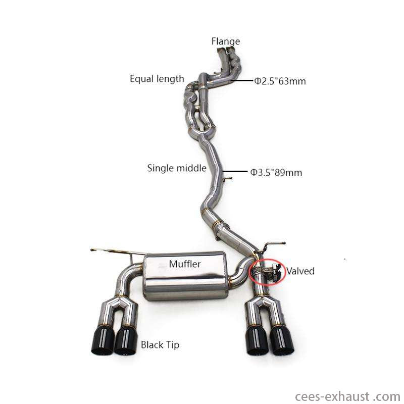 CEES For BMW M2 Competition/M2C 3.0T F87 2018-2023 Equal Length Valved Sport Exhaust System