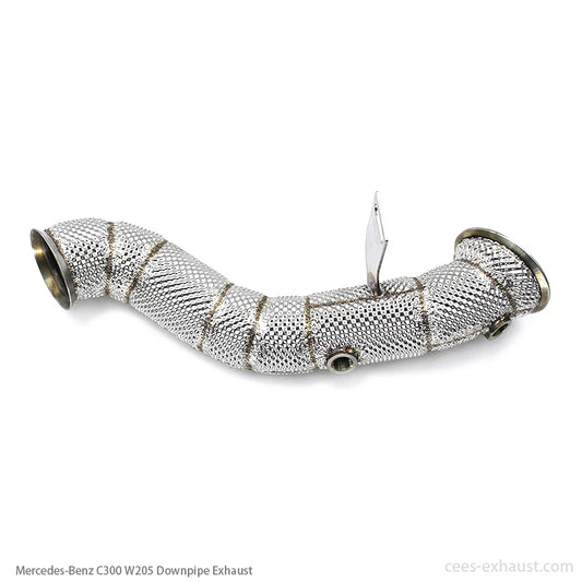 CEES Downpipe For Mercedes-Benz C300 W205 2015-2023 CarTuning Exhaust Pipe 304 Stainless Steel Exhaust Downpipe Without Catalyst