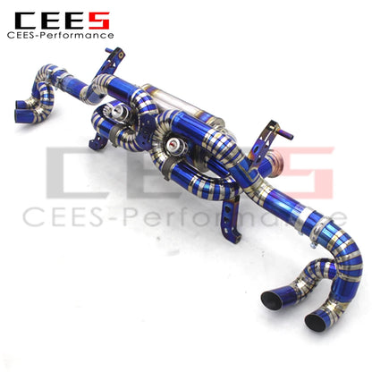 CEES Titanium Catback Exhaust Systems For Lamborghini Huracan 5.2 LP580/LP610 2014-2023 Exhaust Pipes Muffler with vacuum Valve