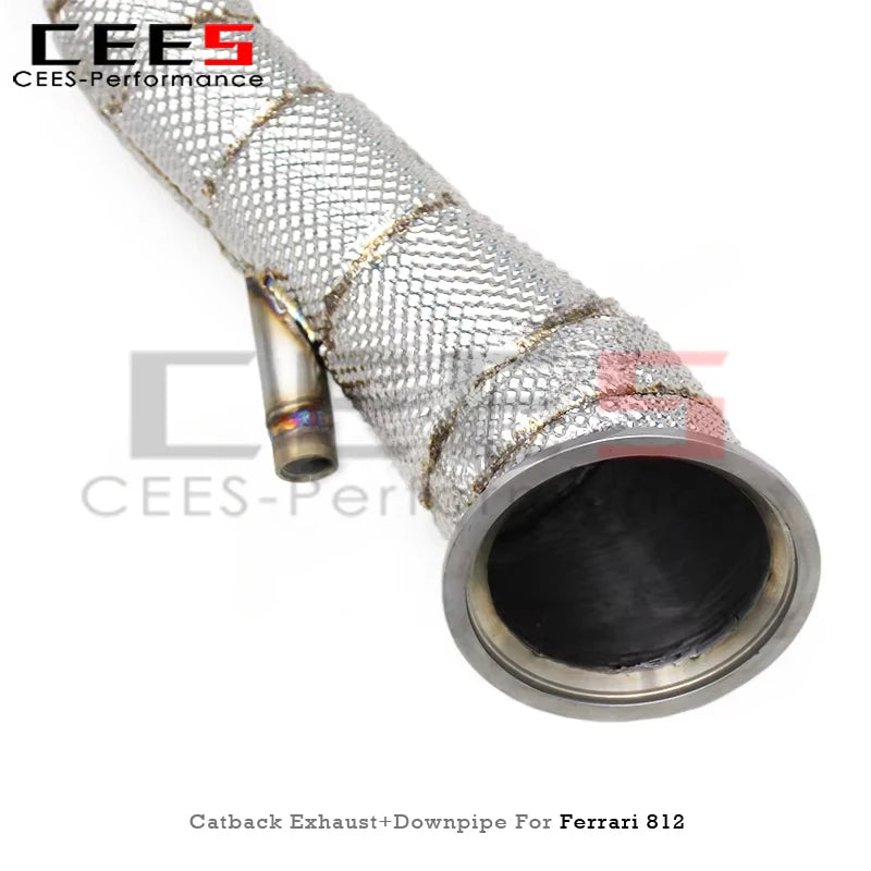 cees Catback Exhaust Downpipe Escape for Ferrari 812 Superfast 6.5L V12 2017-2023 Titanium Exhaust System Free Flow Pipe Muffler