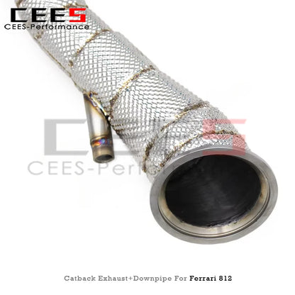 cees Catback Exhaust Downpipe Escape for Ferrari 812 Superfast 6.5L V12 2017-2023 Titanium Exhaust System Free Flow Pipe Muffler