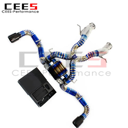 cees Titanium Catback Catalyst Downpipe for McLaren 570S/570GT 3.8T 2015-2019 Supersport Valved Axle Back Heat Shield Header