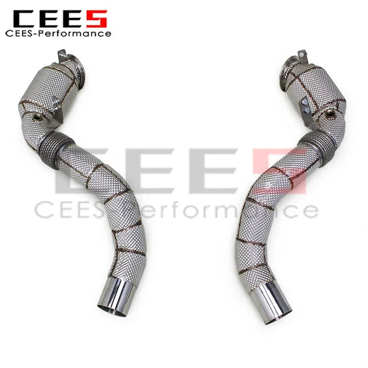 cees Exhaust Downpipe Assembly for BMW M550/M550i G30/N63 4.4TT 2017-2022 Racing SS304 Stainless Steel Exhaust Pipe System