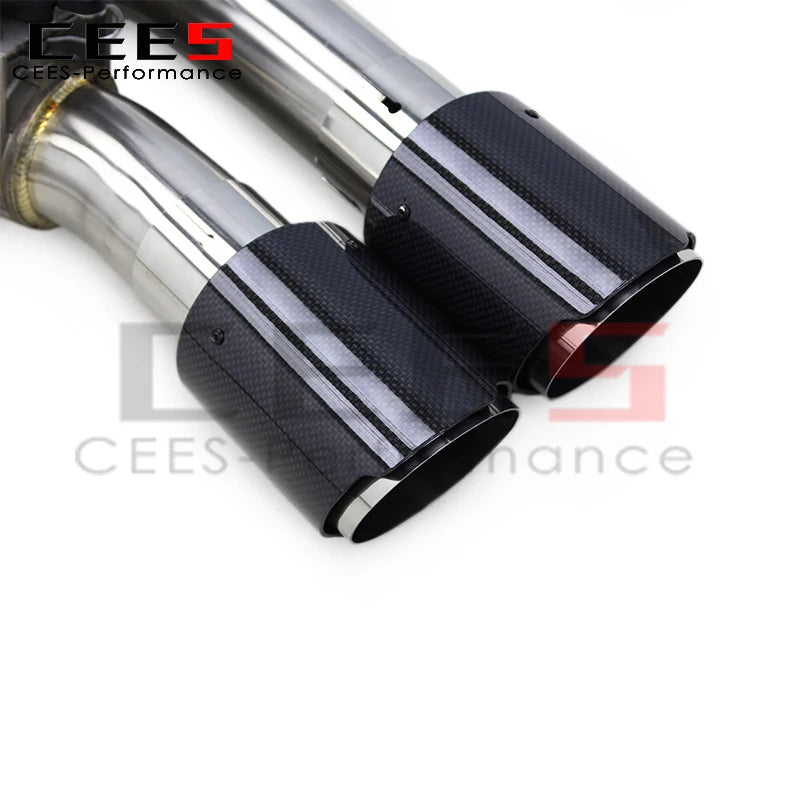 CEES Tuning Catback for Audi A5 B9 2.0T 2023-2024 Four Door Car SS304 Stainless Steel Exhaust Pipe System with Carbon Fiber Tips