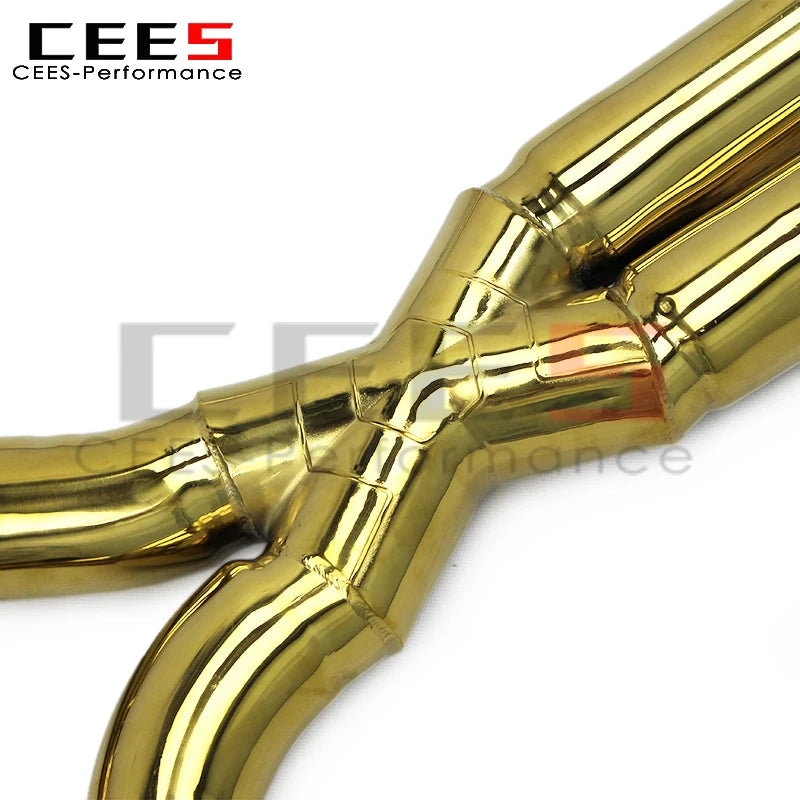 CEES Catback Exhaust Pipe System for Bentley Continental GT V12 6.0T 2017-2024 Plating Gold Stainless Steel Exhaust Pipe Muffler