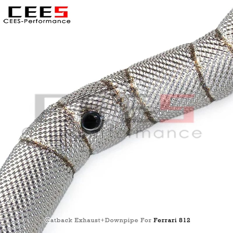 cees Catback Exhaust Downpipe Escape for Ferrari 812 Superfast 6.5L V12 2017-2023 Titanium Exhaust System Free Flow Pipe Muffler